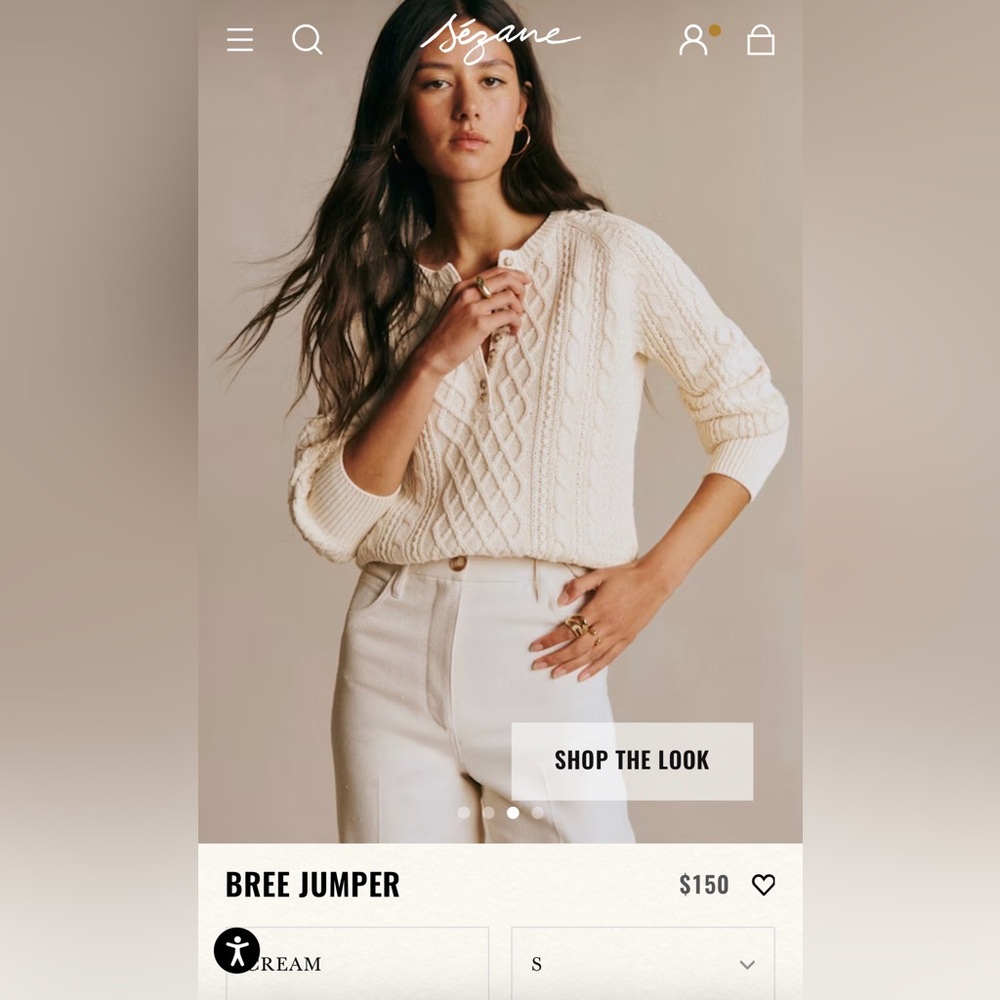 Cream Cable-Knit Women's Sweater